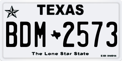 TX license plate BDM2573