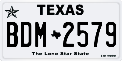 TX license plate BDM2579