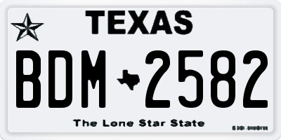 TX license plate BDM2582