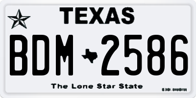 TX license plate BDM2586