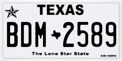 TX license plate BDM2589