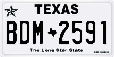 TX license plate BDM2591