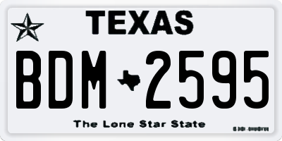 TX license plate BDM2595