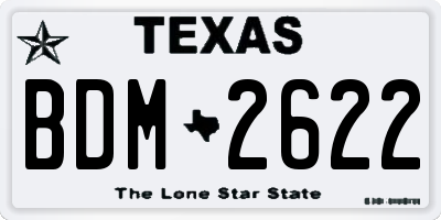TX license plate BDM2622