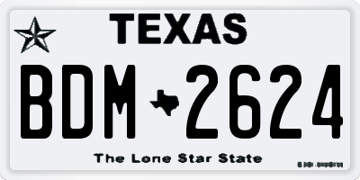 TX license plate BDM2624