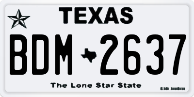 TX license plate BDM2637