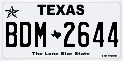 TX license plate BDM2644