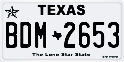 TX license plate BDM2653