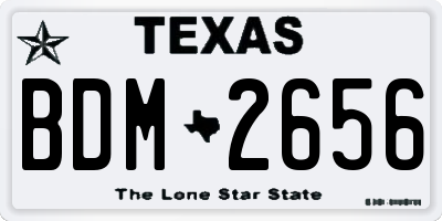 TX license plate BDM2656
