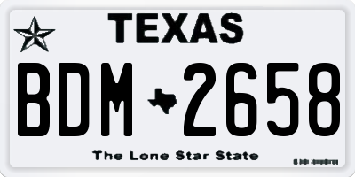 TX license plate BDM2658