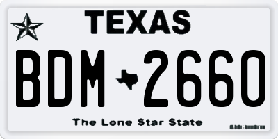 TX license plate BDM2660