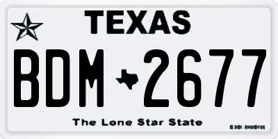 TX license plate BDM2677