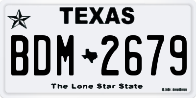 TX license plate BDM2679