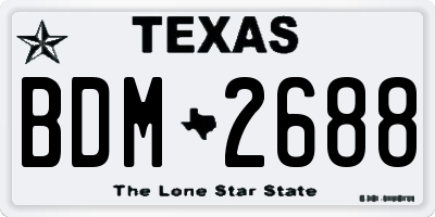 TX license plate BDM2688