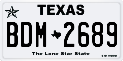 TX license plate BDM2689
