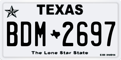 TX license plate BDM2697