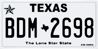 TX license plate BDM2698