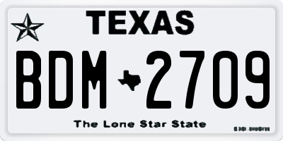TX license plate BDM2709