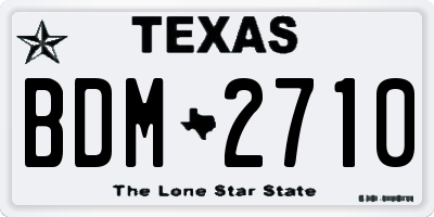TX license plate BDM2710