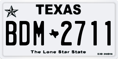 TX license plate BDM2711