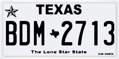 TX license plate BDM2713