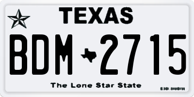 TX license plate BDM2715