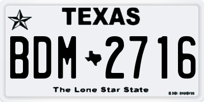 TX license plate BDM2716