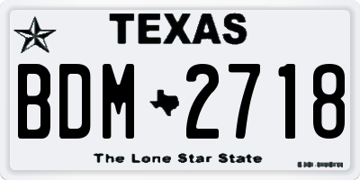 TX license plate BDM2718