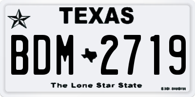 TX license plate BDM2719