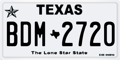 TX license plate BDM2720