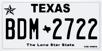 TX license plate BDM2722