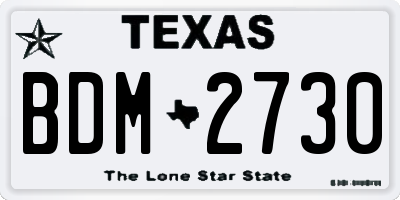 TX license plate BDM2730
