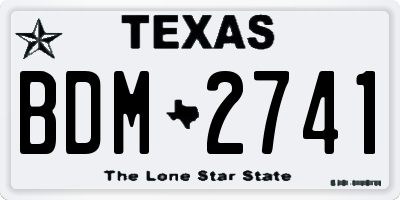 TX license plate BDM2741