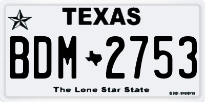 TX license plate BDM2753