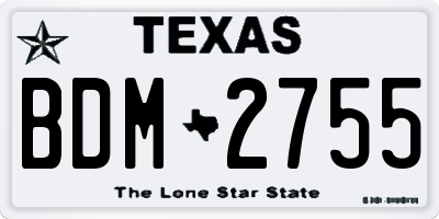 TX license plate BDM2755