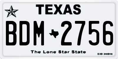 TX license plate BDM2756