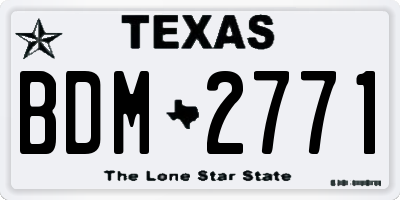 TX license plate BDM2771
