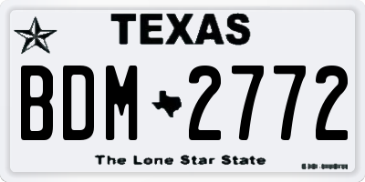 TX license plate BDM2772