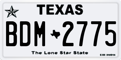 TX license plate BDM2775