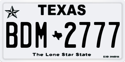 TX license plate BDM2777
