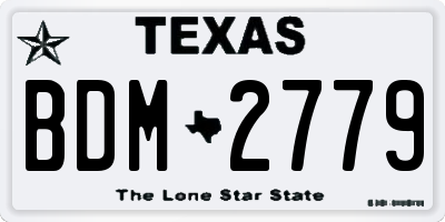 TX license plate BDM2779