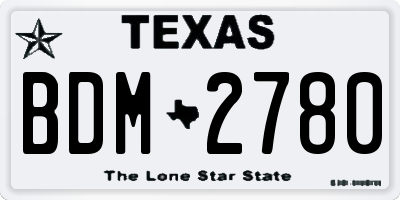 TX license plate BDM2780