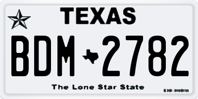 TX license plate BDM2782