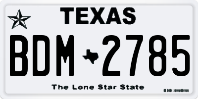 TX license plate BDM2785