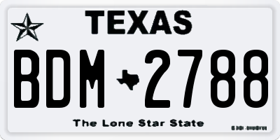 TX license plate BDM2788