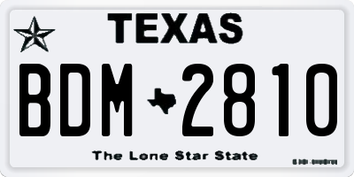 TX license plate BDM2810