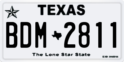 TX license plate BDM2811