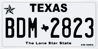 TX license plate BDM2823