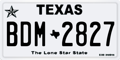 TX license plate BDM2827