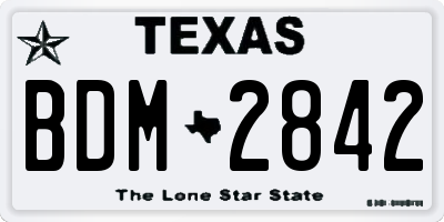 TX license plate BDM2842